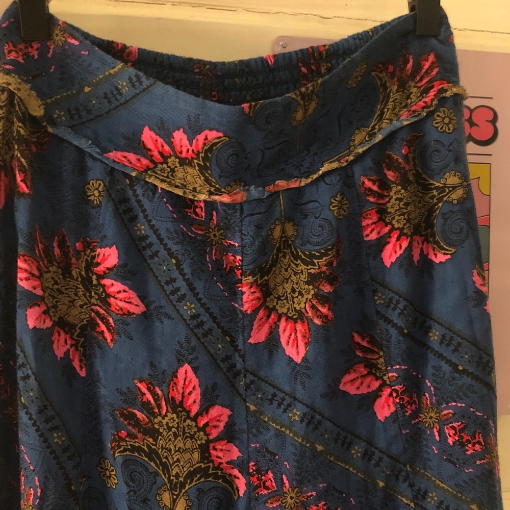 Free People Blue Wide-Leg Jumpsuit with Pink Floral Print - Picture 12 of 12